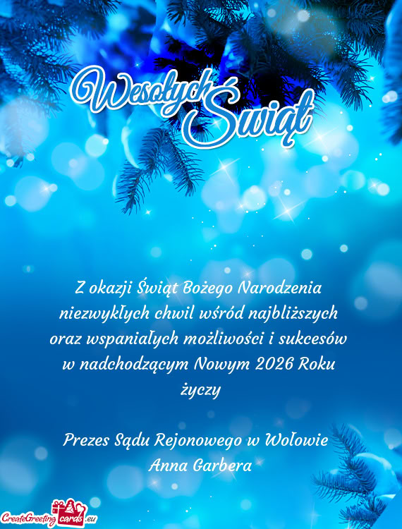 Z okazji Świąt Bożego Narodzenia niezwykłych chwil wśród najbliższych oraz wspaniałych m