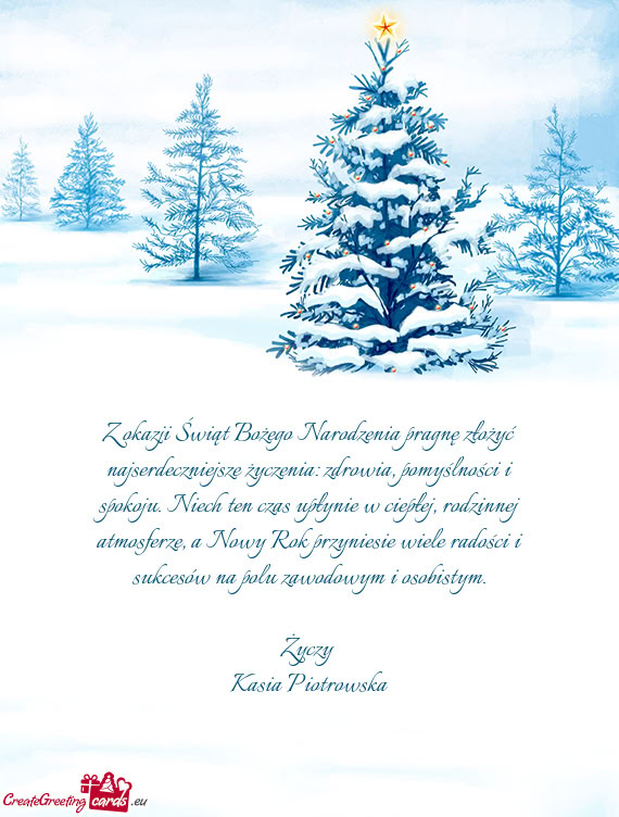 Z okazji Świąt Bożego Narodzenia pragnę złożyć najserdeczniejsze życzenia: zdrowia, pomyśln