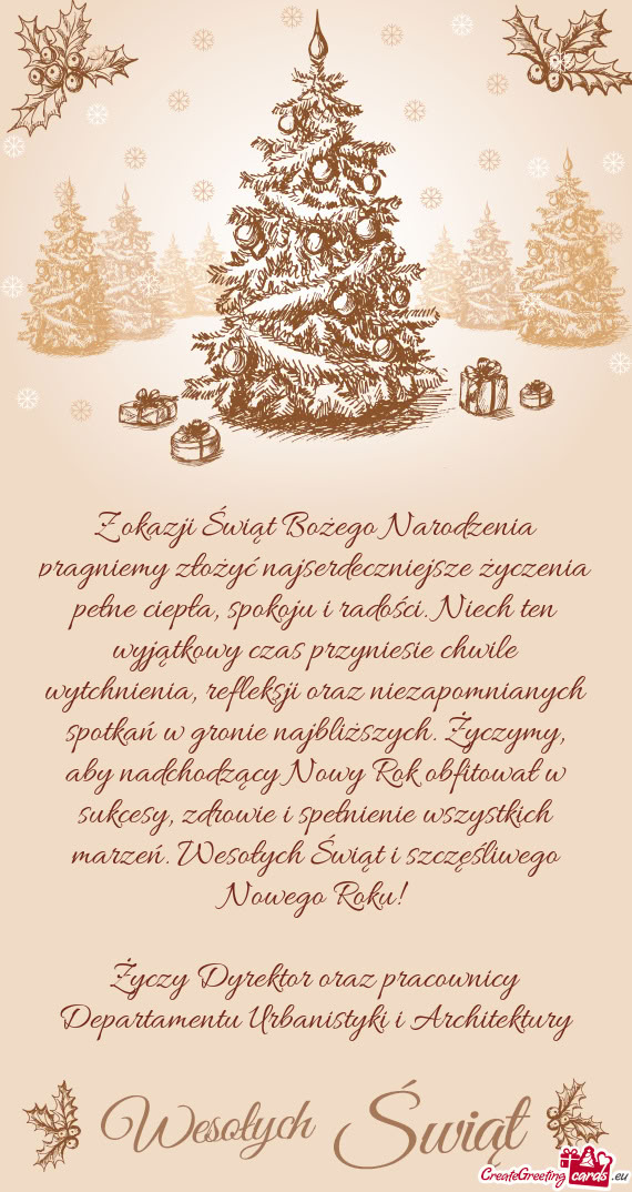 Z okazji Świąt Bożego Narodzenia pragniemy złożyć najserdeczniejsze życzenia pełne ciepła