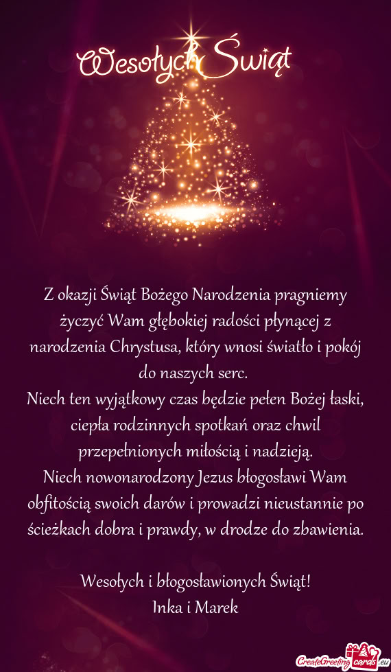 Z okazji Świąt Bożego Narodzenia pragniemy życzyć Wam głębokiej radości płynącej z narodze