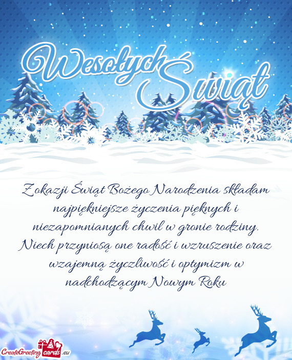 Z okazji Świąt Bożego Narodzenia składam najpiękniejsze życzenia