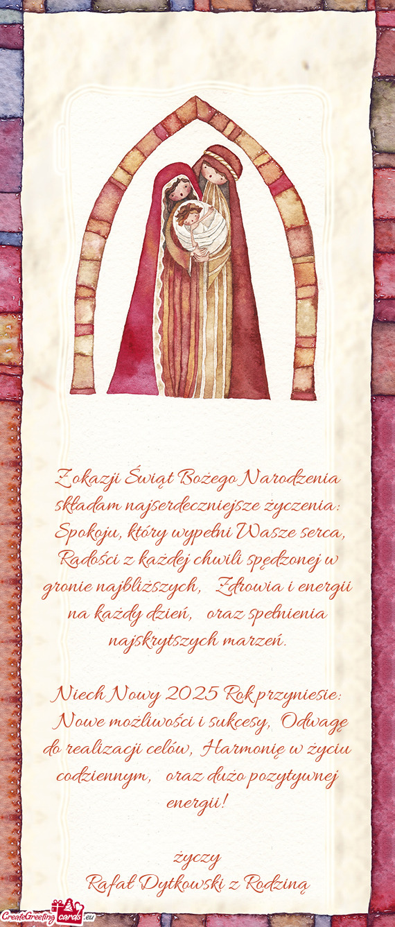 Z okazji Świąt Bożego Narodzenia składam najserdeczniejsze życzenia