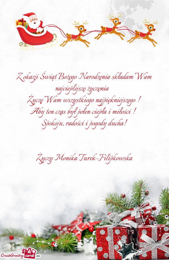 Z okazji Świąt Bożego Narodzenia składam Wam najcieplejsze życzenia ✨🎄