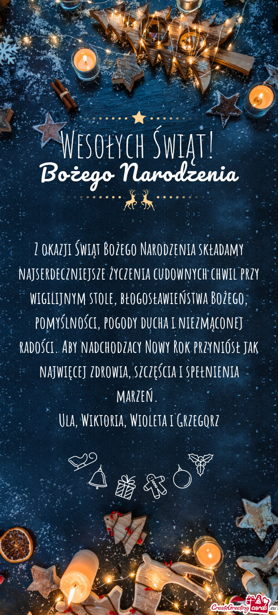 Z okazji Świąt Bożego Narodzenia składamy najserdeczniejsze życzenia cudownych chwil przy wigil