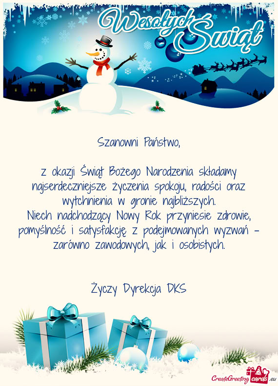 Z okazji Świąt Bożego Narodzenia składamy najserdeczniejsze życzenia spokoju, radości oraz wyt