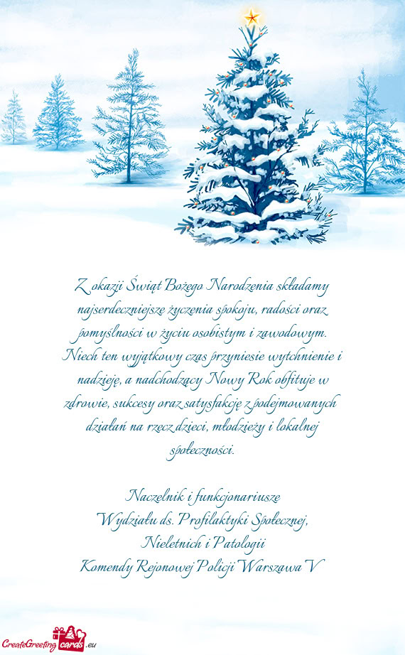 Z okazji Świąt Bożego Narodzenia składamy najserdeczniejsze życzenia spokoju, radości oraz po