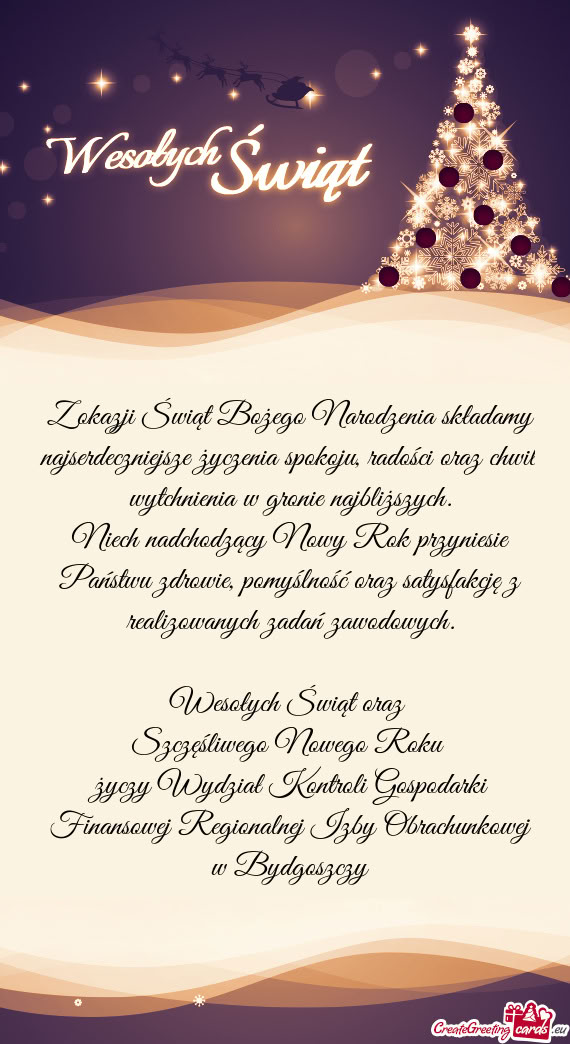 Z okazji Świąt Bożego Narodzenia składamy najserdeczniejsze życzenia spokoju, radości oraz chw