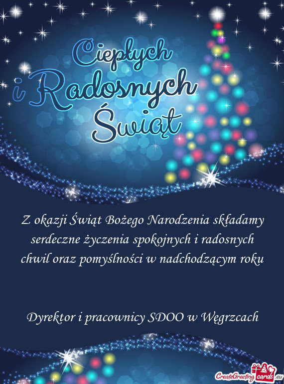 Z okazji Świąt Bożego Narodzenia składamy serdeczne życzenia spokojnych i radosnych chwil oraz