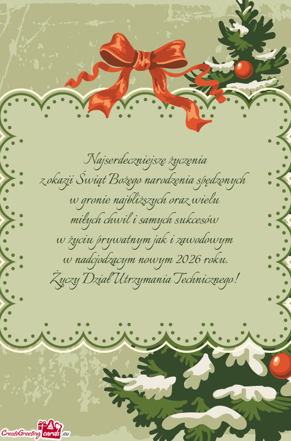 Z okazji Świąt Bożego narodzenia spędzonych