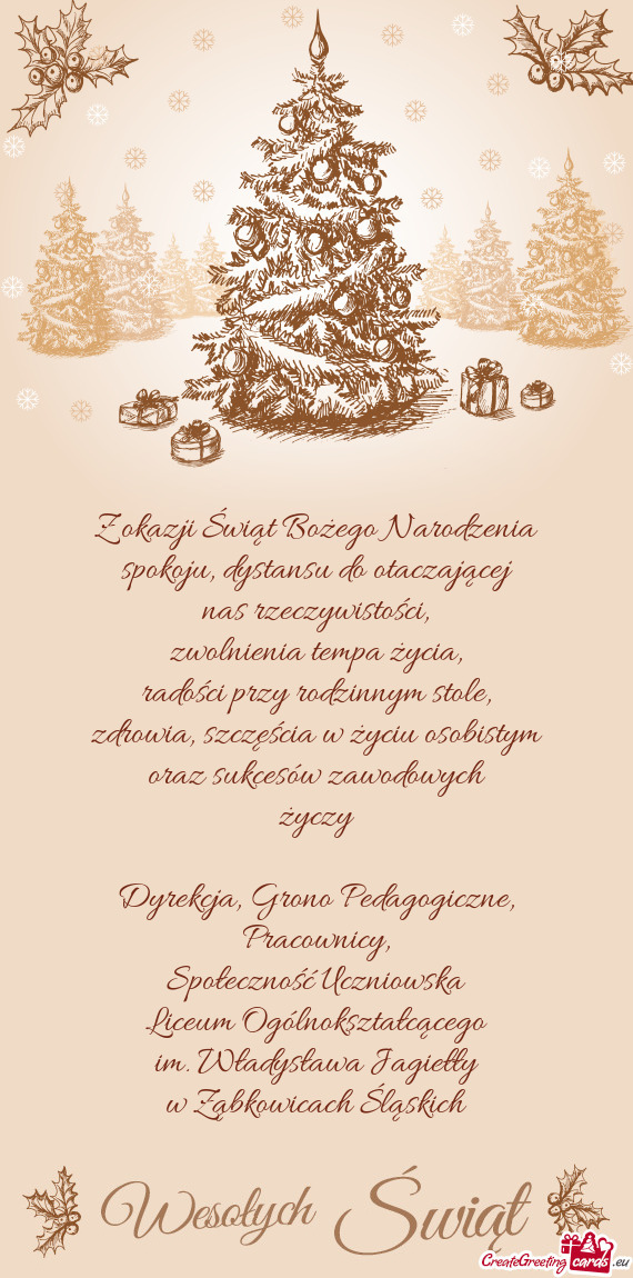 Z okazji Świąt Bożego Narodzenia spokoju