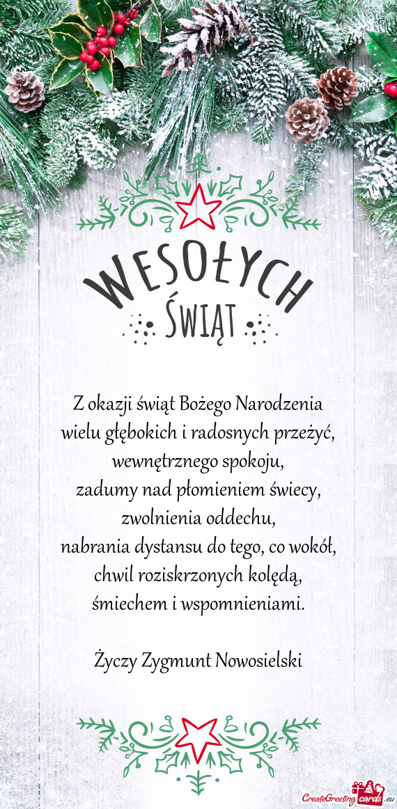 Z okazji świąt Bożego Narodzenia  wielu głębokich i radosnych przeżyć,