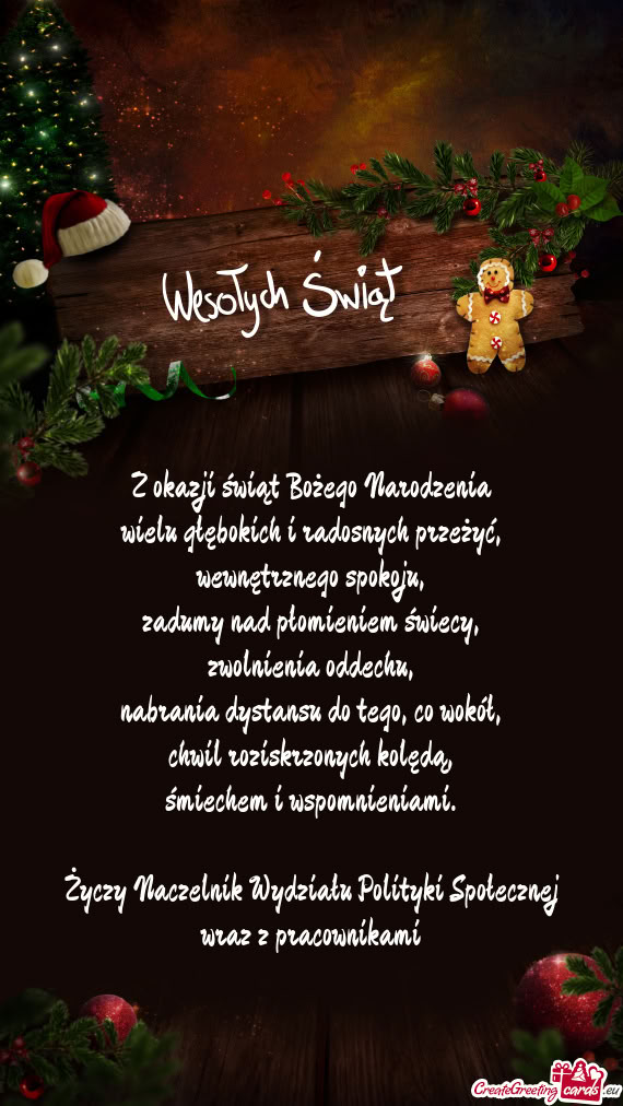 Z okazji świąt Bożego Narodzenia  wielu głębokich i radosnych przeżyć,