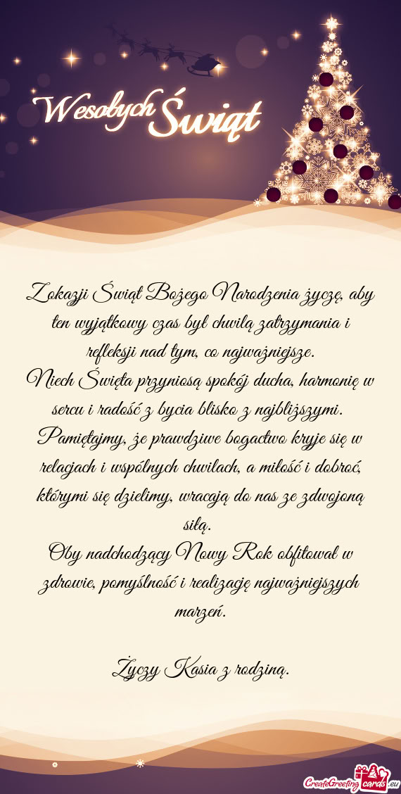 Z okazji Świąt Bożego Narodzenia życzę, aby ten wyjątkowy czas był