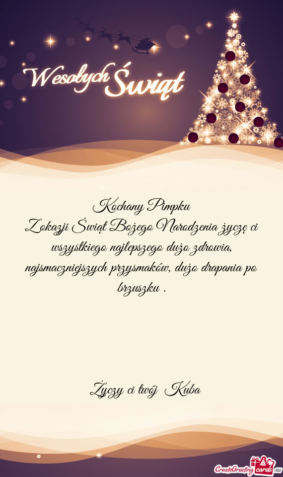 Z okazji Świąt Bożego Narodzenia życzę ci wszystkiego najlepszego dużo zdrowia, najsmaczniejsz