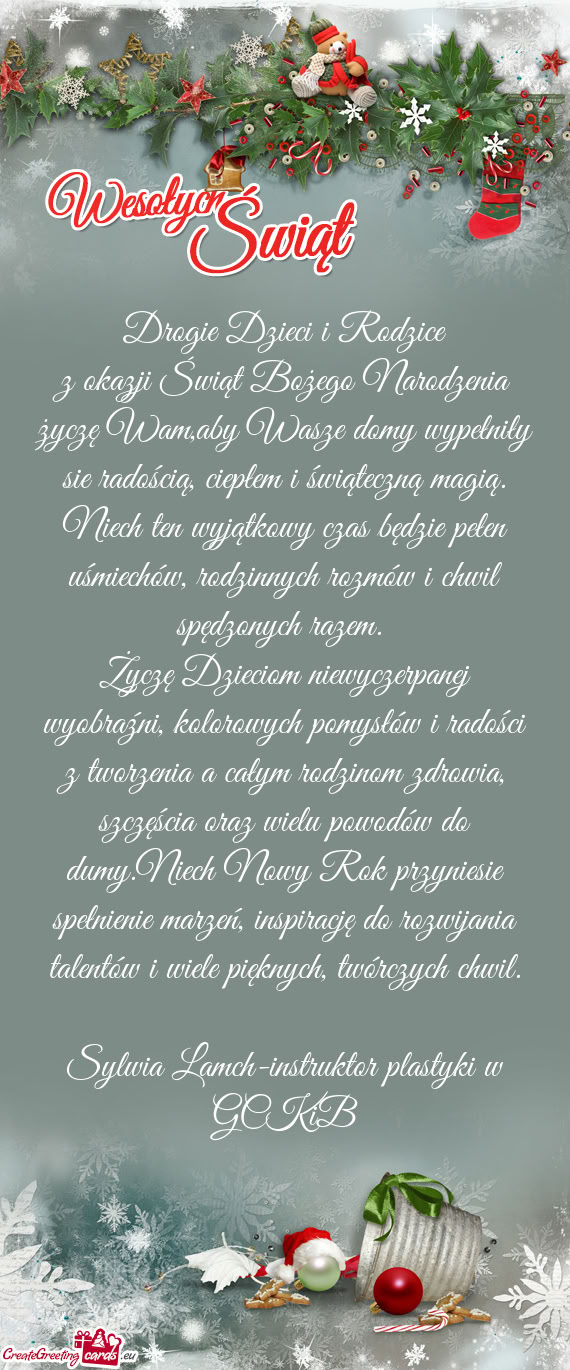Z okazji Świąt Bożego Narodzenia życzę Wam,aby Wasze domy wypełniły sie radością, ciepłem
