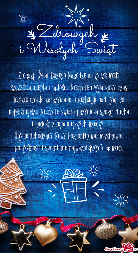 Z okazji Świąt Bożego Narodzenia życzę wiele szczęścia, ciepła i miłości. Niech ten wyjąt