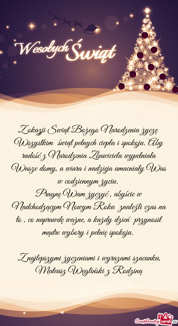 Z okazji Świąt Bożego Narodzenia życzę Wszystkim świąt pełnych ciepła i spokoju. Aby rado