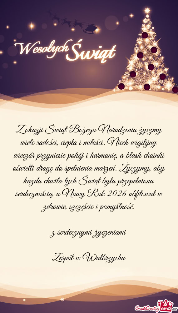 Z okazji Świąt Bożego Narodzenia życzmy wiele radości, ciepła i miłości. Niech wigilijny wie