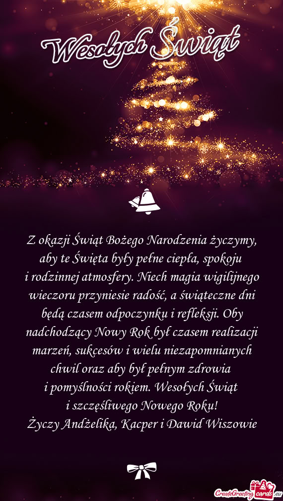 Z okazji Świąt Bożego Narodzenia życzymy, aby te Święta były pełne ciepła, spokoju
