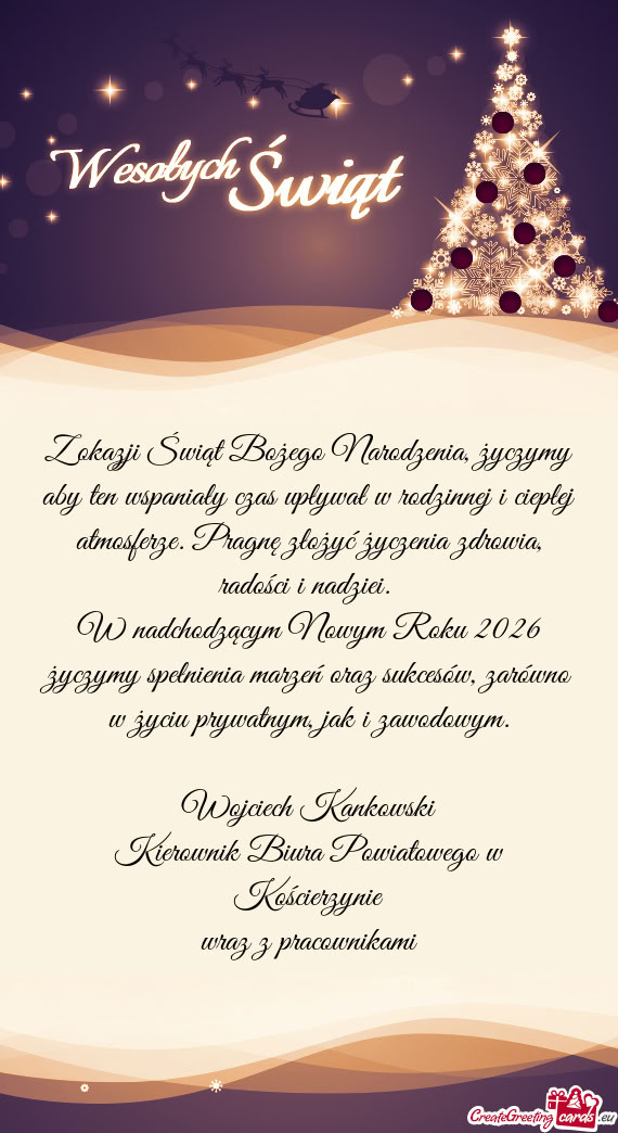 Z okazji Świąt Bożego Narodzenia, życzymy aby ten wspaniały czas upływał w rodzinnej i ciepł