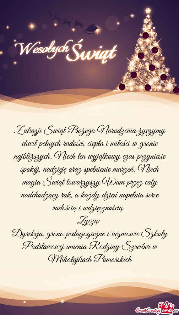 Z okazji Świąt Bożego Narodzenia życzymy chwil pełnych radości, ciepła i miłości w gronie n