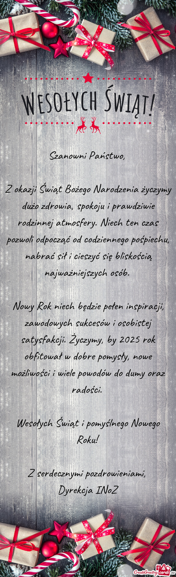 Z okazji Świąt Bożego Narodzenia życzymy dużo zdrowia, spokoju i prawdziwie rodzinnej atmosfery