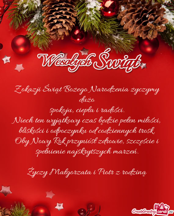 Z okazji Świąt Bożego Narodzenia życzymy dużo