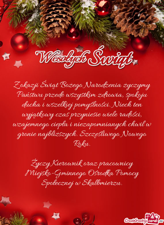 Z okazji Świąt Bożego Narodzenia życzymy Państwu przede wszystkim zdrowia, spokoju ducha i wsze