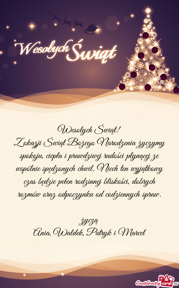Z okazji Świąt Bożego Narodzenia życzymy spokoju, ciepła i prawdziwej radości płynącej ze ws