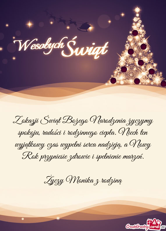 Z okazji Świąt Bożego Narodzenia życzymy spokoju, radości i rodzinnego ciepła. Niech ten wyją
