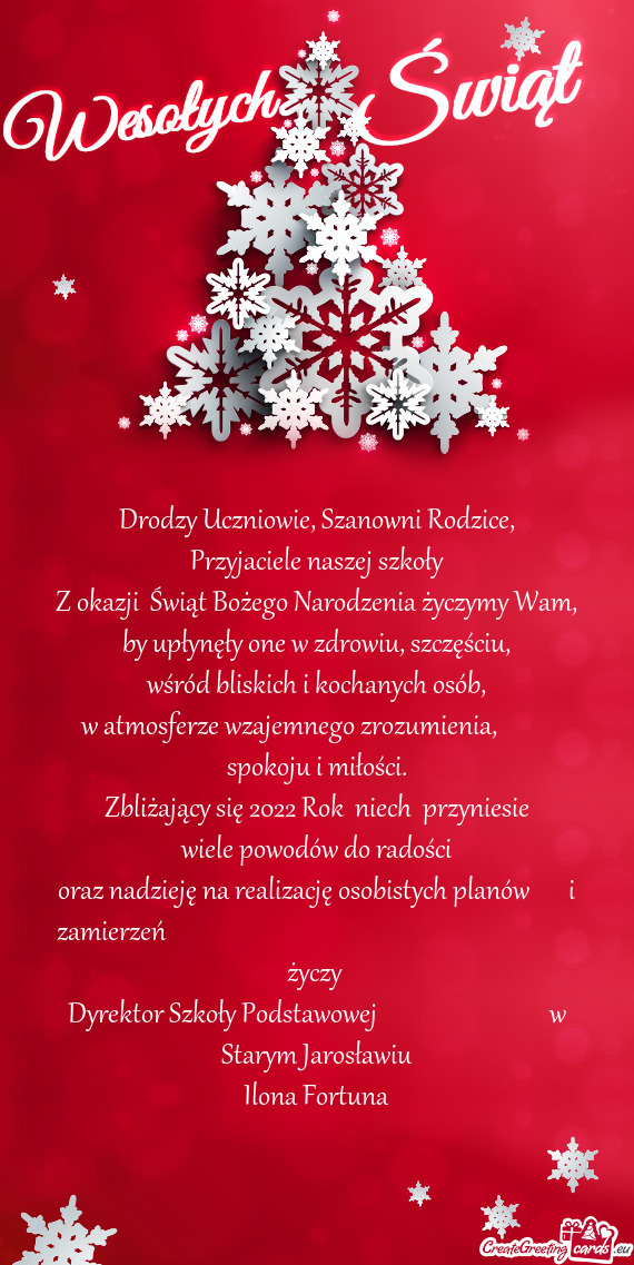 Z okazji Świąt Bożego Narodzenia życzymy Wam