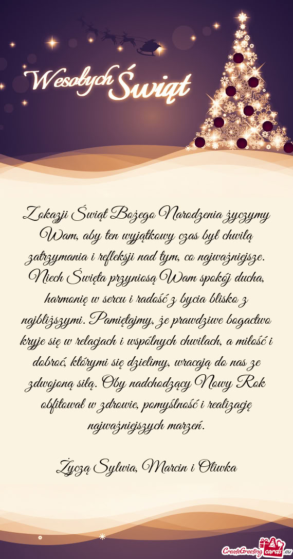 Z okazji Świąt Bożego Narodzenia życzymy Wam, aby ten wyjątkowy czas był
