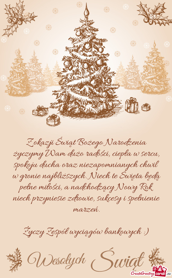 Z okazji Świąt Bożego Narodzenia życzymy Wam dużo radości, ciepła w sercu, spokoju ducha oraz