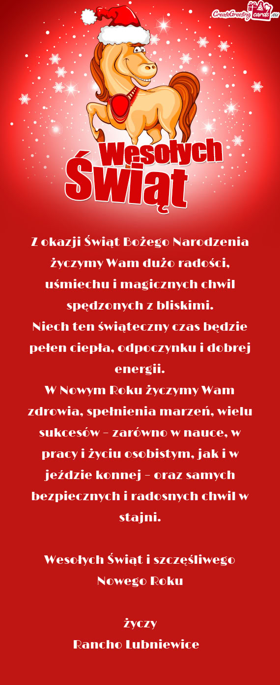 Z okazji Świąt Bożego Narodzenia życzymy Wam dużo radości, uśmiechu i magicznych chwil spędz