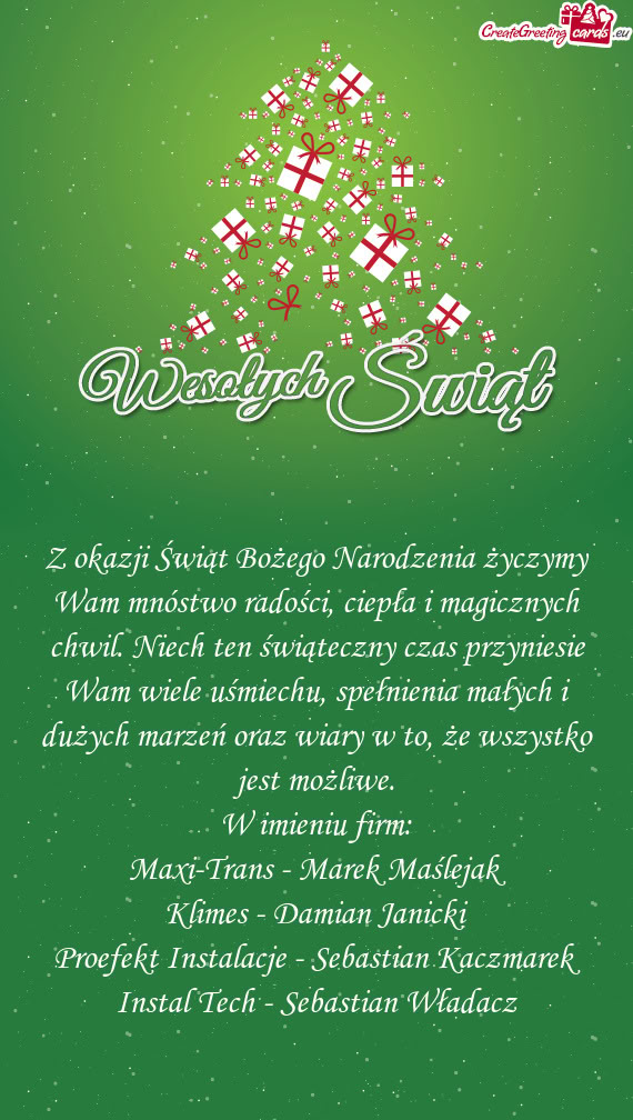 Z okazji Świąt Bożego Narodzenia życzymy Wam mnóstwo radości, ciepła i magicznych chwil. Niec