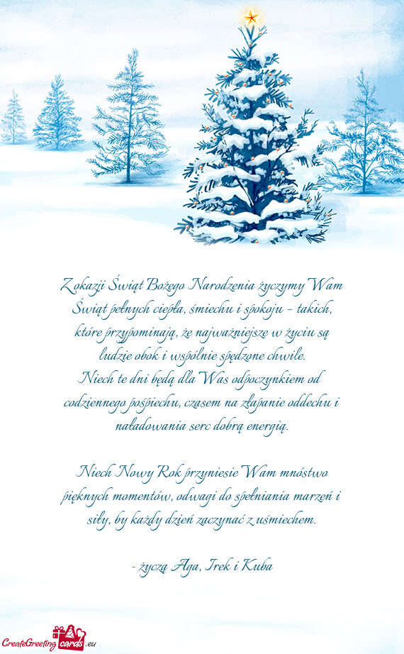 Z okazji Świąt Bożego Narodzenia życzymy Wam Świąt pełnych ciepła