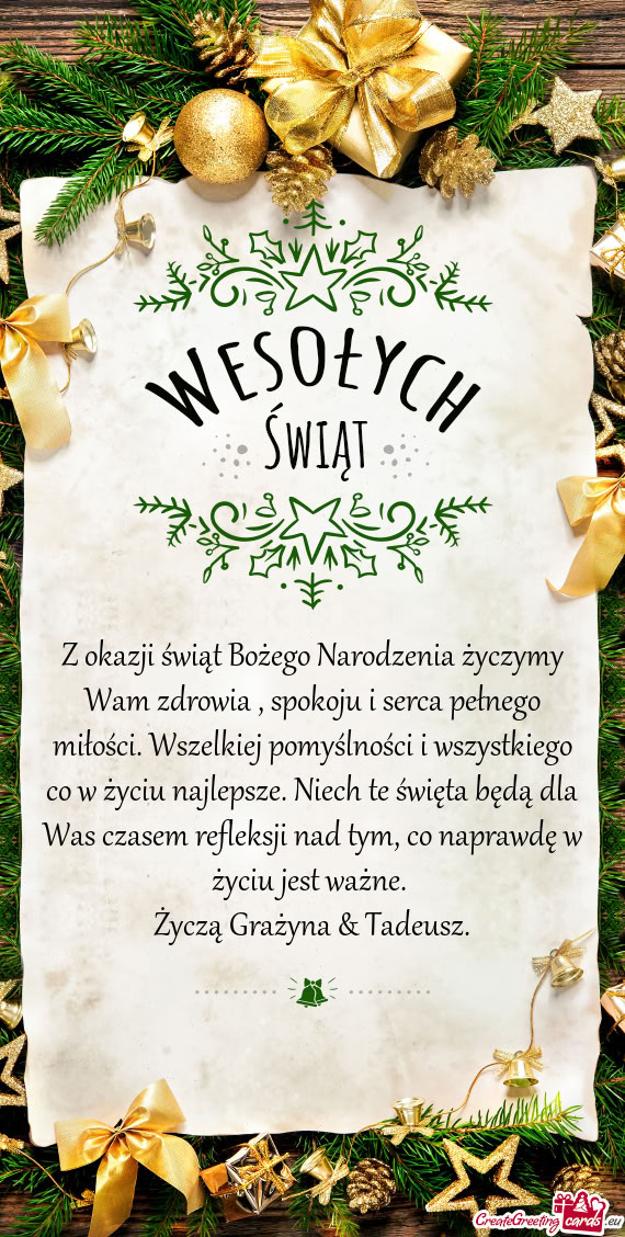 Z okazji świąt Bożego Narodzenia życzymy Wam zdrowia , spokoju i serca pełnego miłości. Wszel