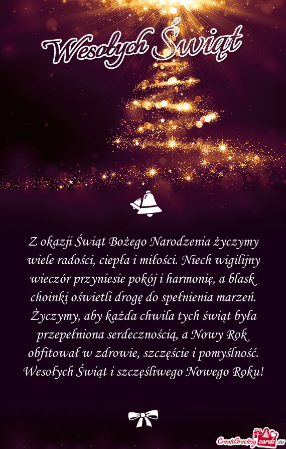 Z okazji Świąt Bożego Narodzenia życzymy wiele radości, ciepła i