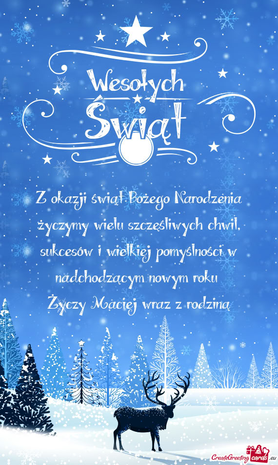 Z okazji świąt Bożego Narodzenia życzymy wielu szczęśliwych chwil, sukcesów i wielkiej pomyś