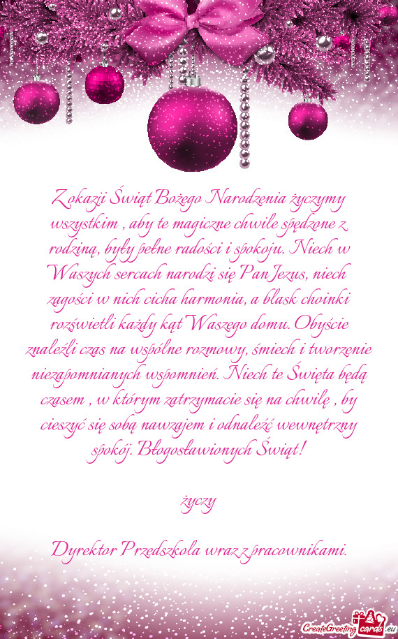 Z okazji Świąt Bożego Narodzenia życzymy wszystkim , aby te magiczne chwile spędzone z rodziną