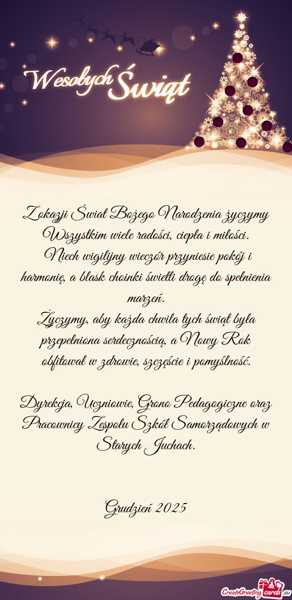 Z okazji Świat Bożego Narodzenia życzymy Wszystkim wiele radości, ciepła i miłości