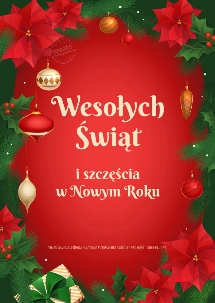 Z okazji Świat Bożego Narodzenia życzymy Wszystkim wiele radości, ciepła i miłości. Niech wi