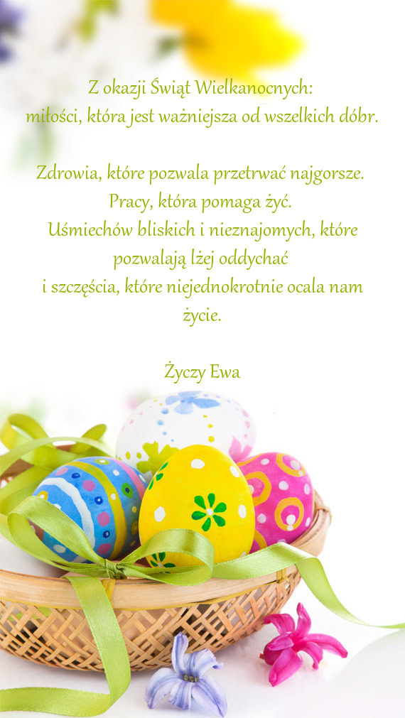 Z okazji Świąt Wielkanocnych:   miłości, która jest ważniejsza od