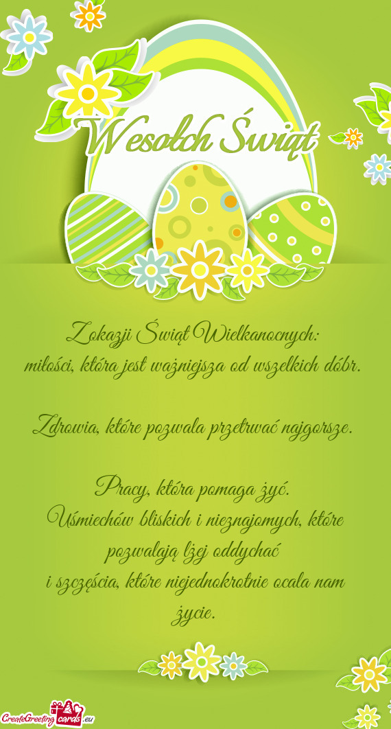 Z okazji Świąt Wielkanocnych:   miłości, która jest ważniejsza od