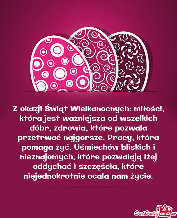 Z okazji Świąt Wielkanocnych: miłości, która jest ważniejsza od
