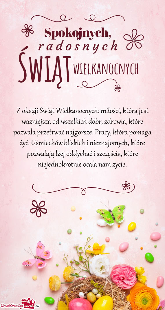 Z okazji Świąt Wielkanocnych: miłości, która jest ważniejsza od