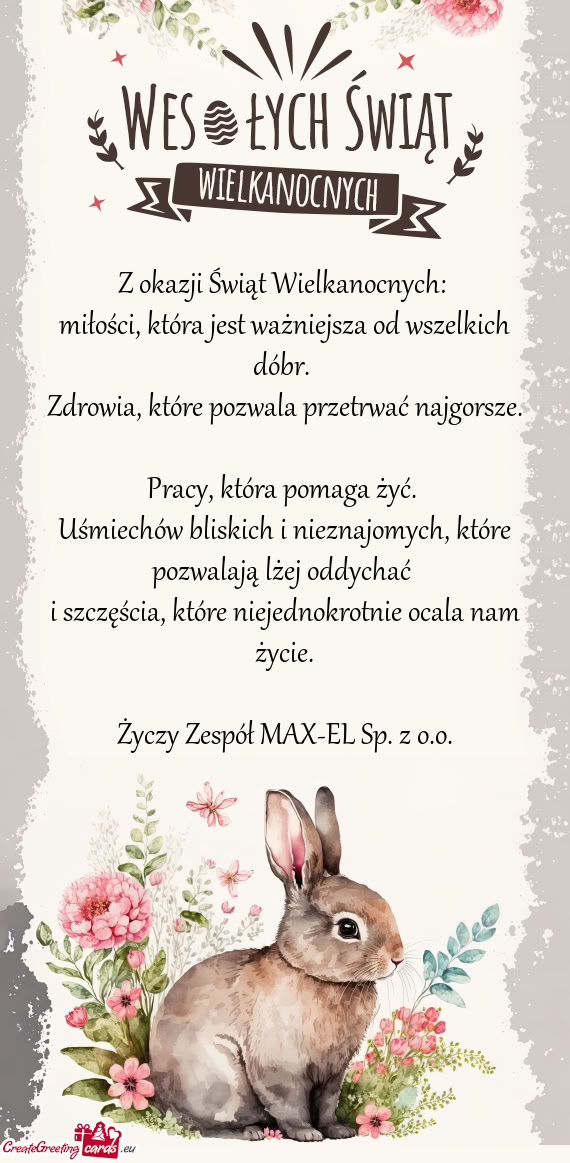 Z okazji Świąt Wielkanocnych:   miłości, która jest ważniejsza od