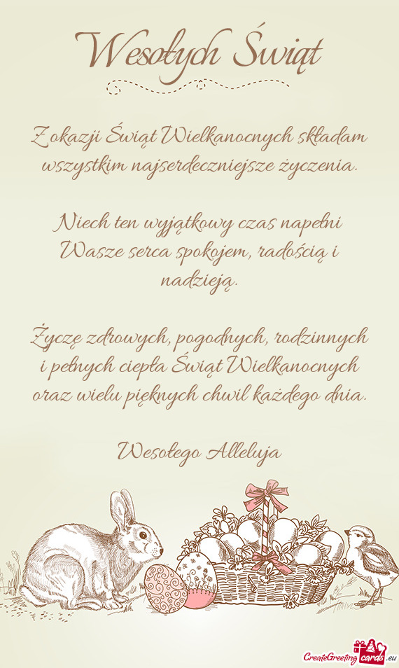 Z okazji Świąt Wielkanocnych składam wszystkim najserdeczniejsze życzenia