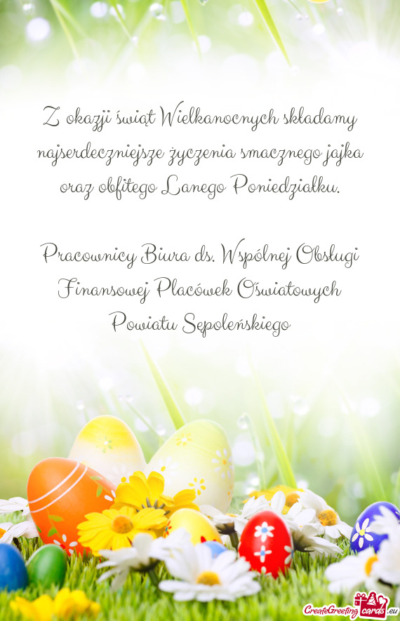 Z okazji świąt Wielkanocnych składamy najserdeczniejsze życzenia smacznego jajka oraz obfitego L