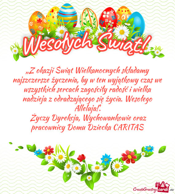 „Z okazji Świąt Wielkanocnych składamy najszczersze życzenia
